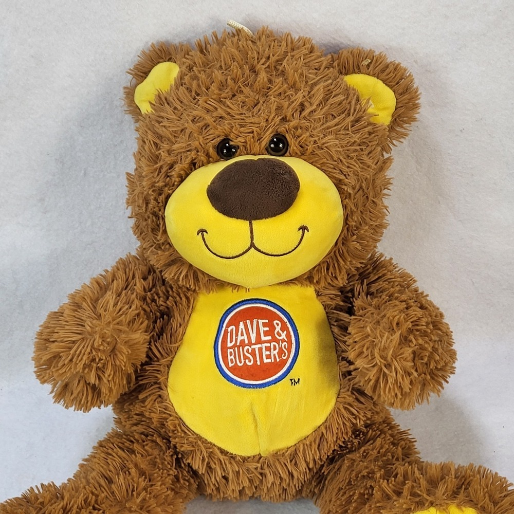 Dave And Busters Logo Teddy Bear Brown Plush Doll Toy Factory‎ 19"
